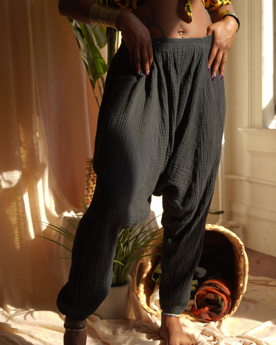 YIN Black Cotton Yoga Pant